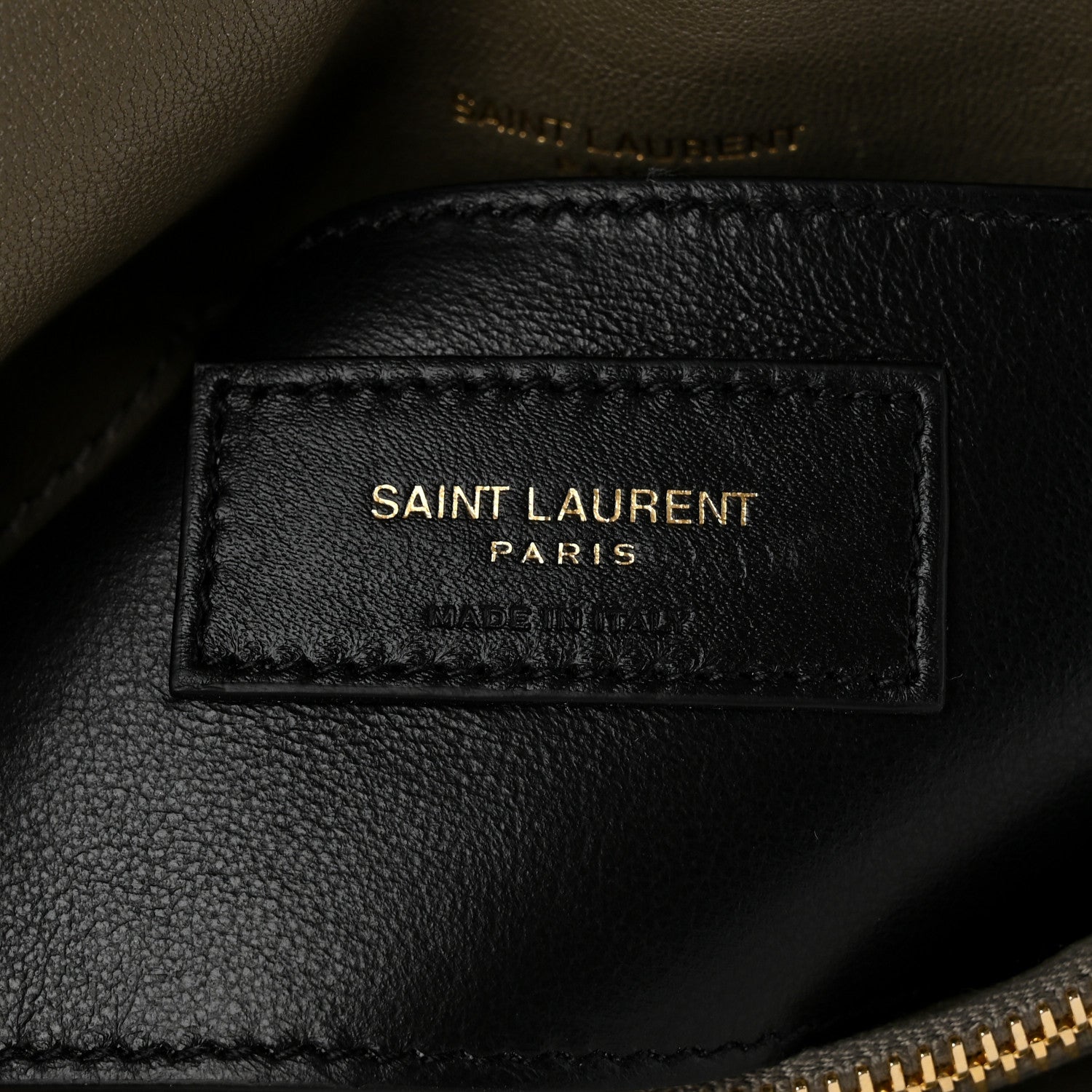 Saint Laurent Sheepskin Matelasse Chevron Monogram Medium College Bag Grey Kaki 6 of 10