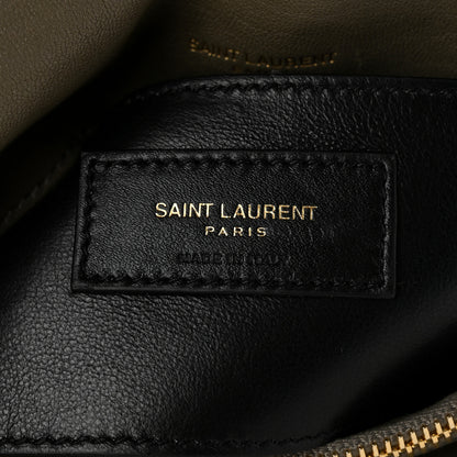 Saint Laurent Sheepskin Matelasse Chevron Monogram Medium College Bag Grey Kaki 6 of 10