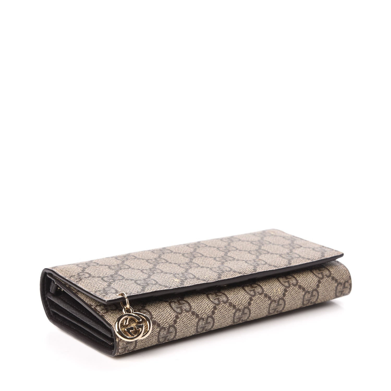 Gucci GG Supreme Monogram GG Pierce Chain Clutch Wallet Beige Ebony Cocoa 4 of 7