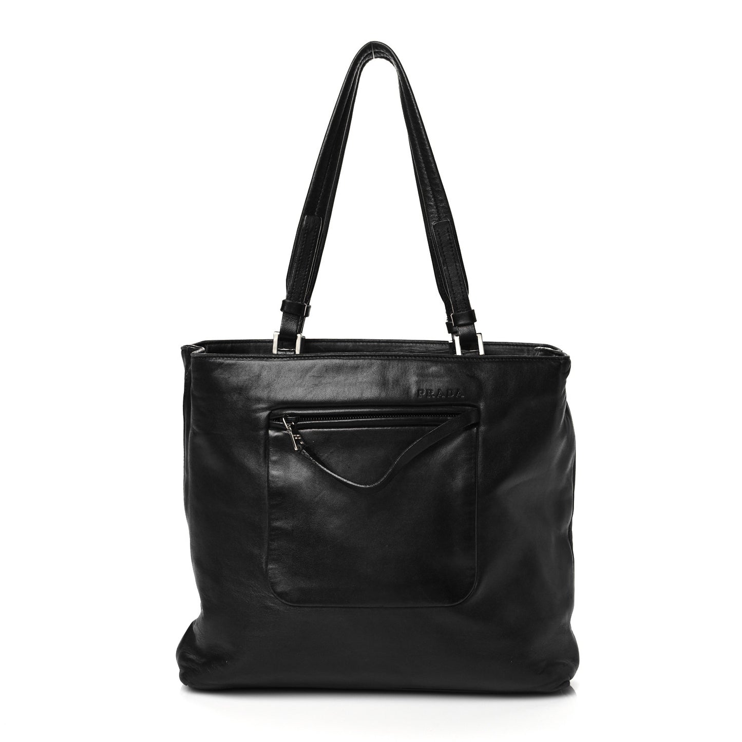 Vitello Daino Shopping Tote Black