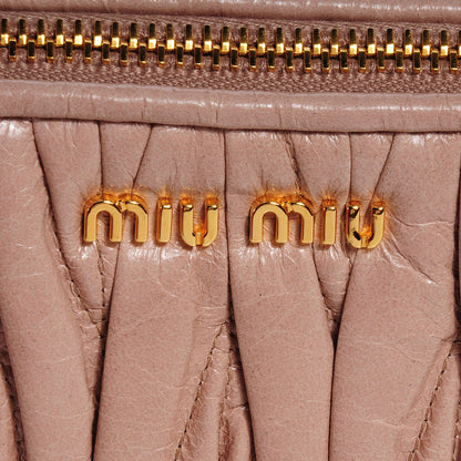 Miu Miu Leather Matelasse Lux Clutch Cipria 5 of 9