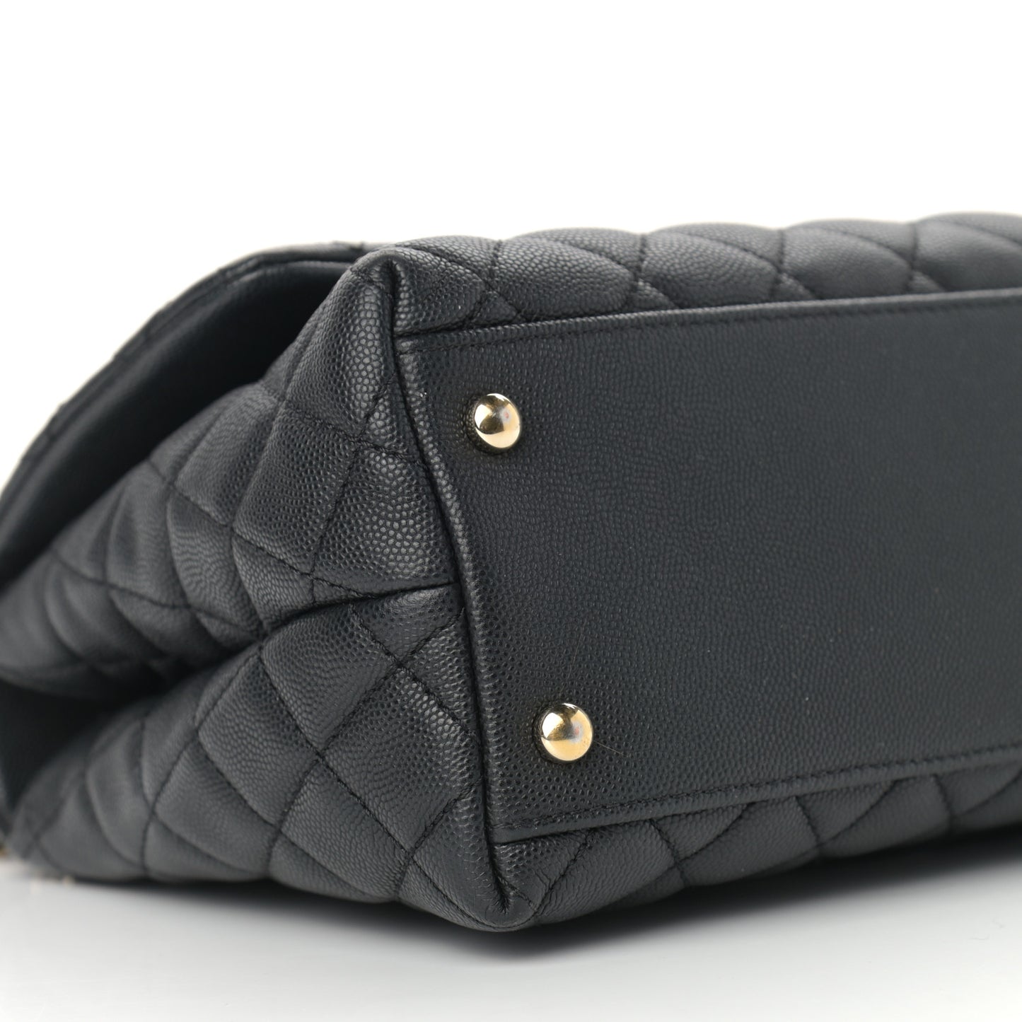 Caviar Quilted Small Coco Handle Flap Black