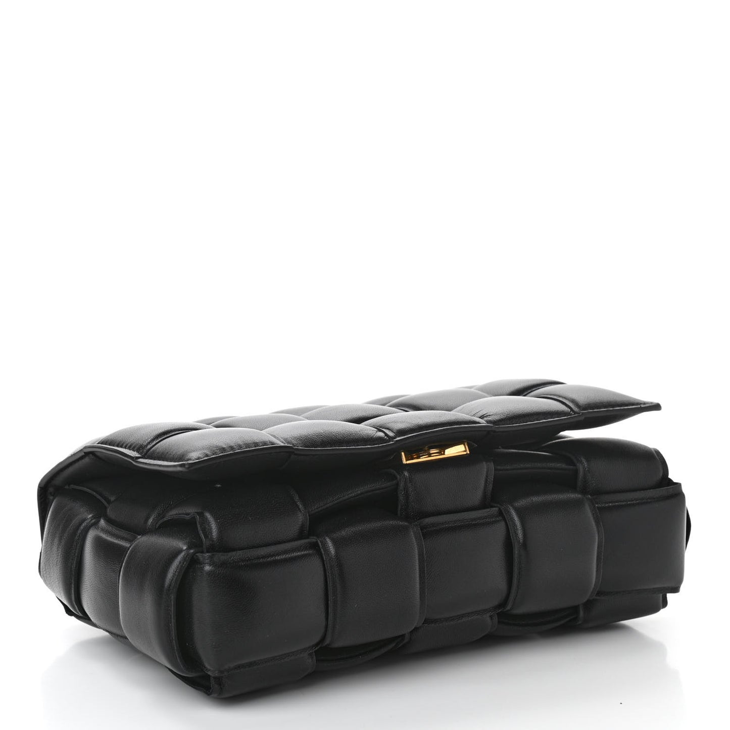 Nappa Maxi Intreccio Padded Cassette Crossbody Bag Black