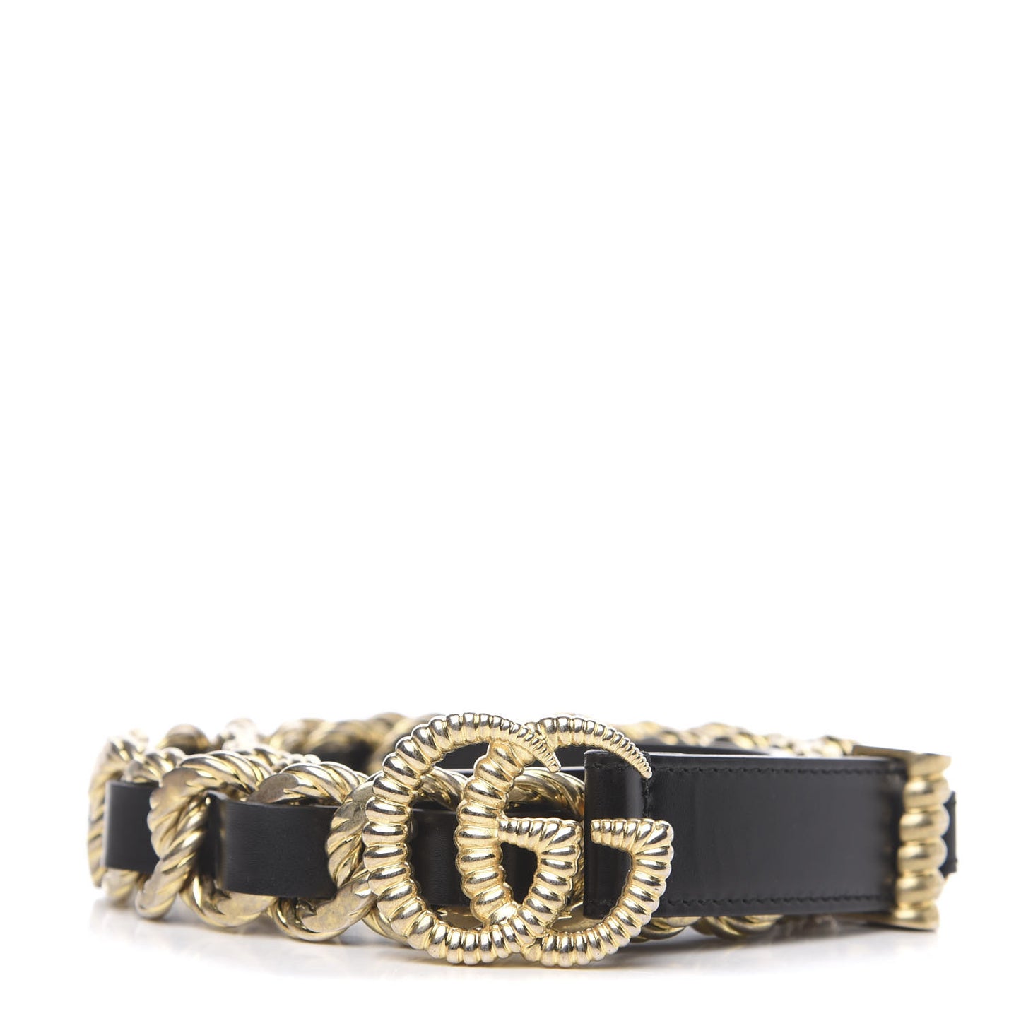Calfskin Torchon Double G Chain 25mm Belt 90 36 Black