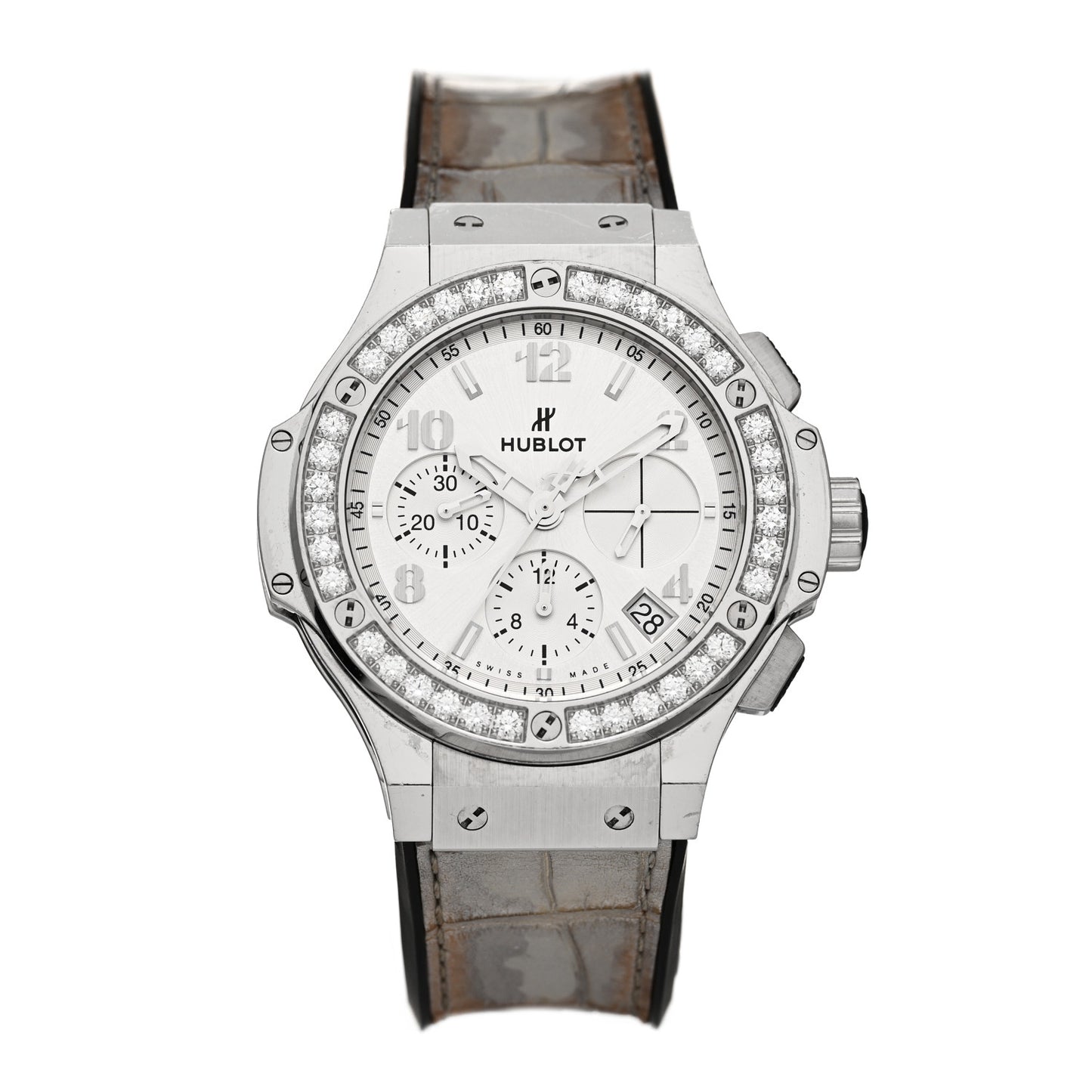 Stainless Steel Alligator Diamond Bezel 41mm Big Bang Automatic Watch 343.ST.5010.ST.1904