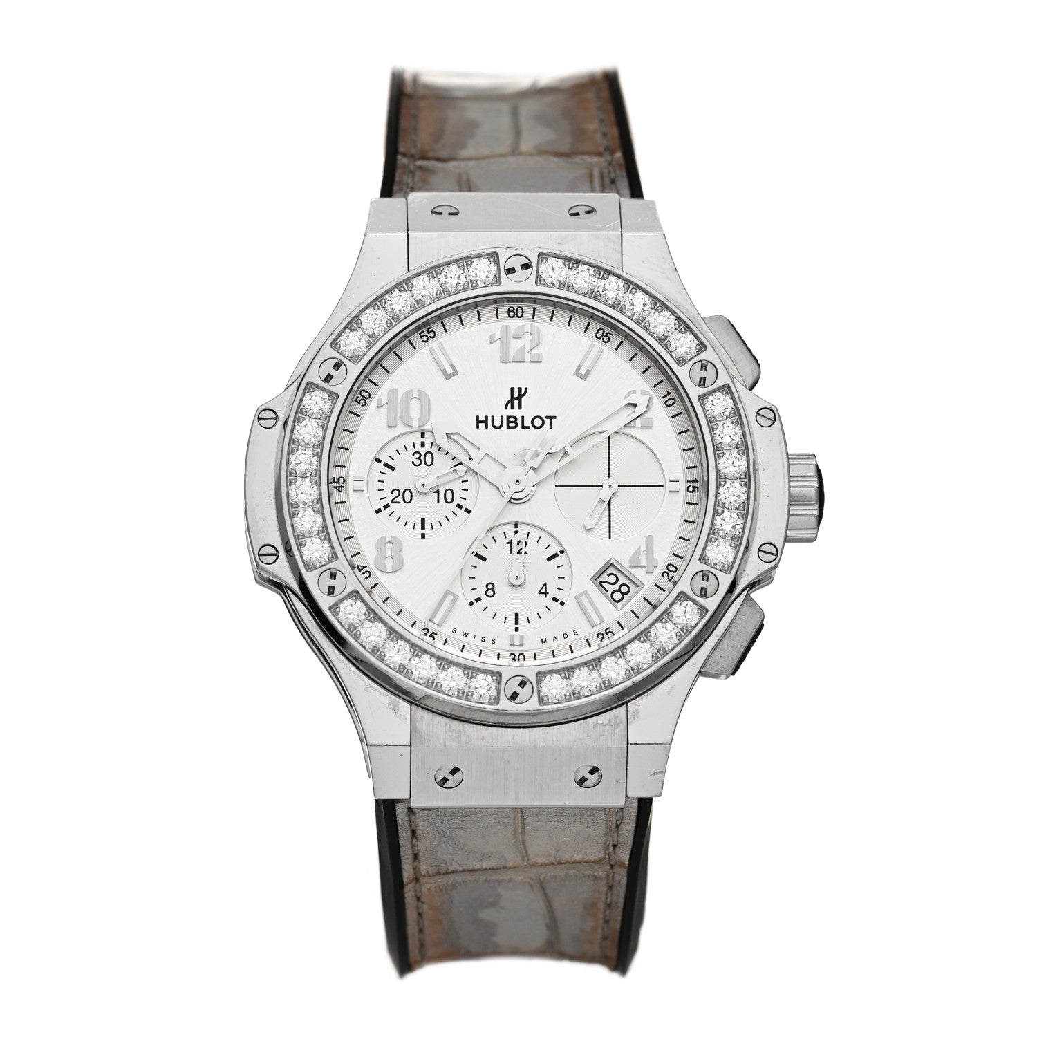 Hublot Stainless Steel Alligator Diamond Bezel 41mm Big Bang Automatic Watch 343.ST.5010.ST.1904 1 of 4