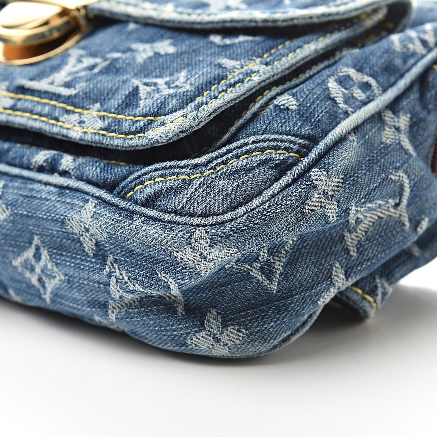 Monogram Denim Bum Bag Blue