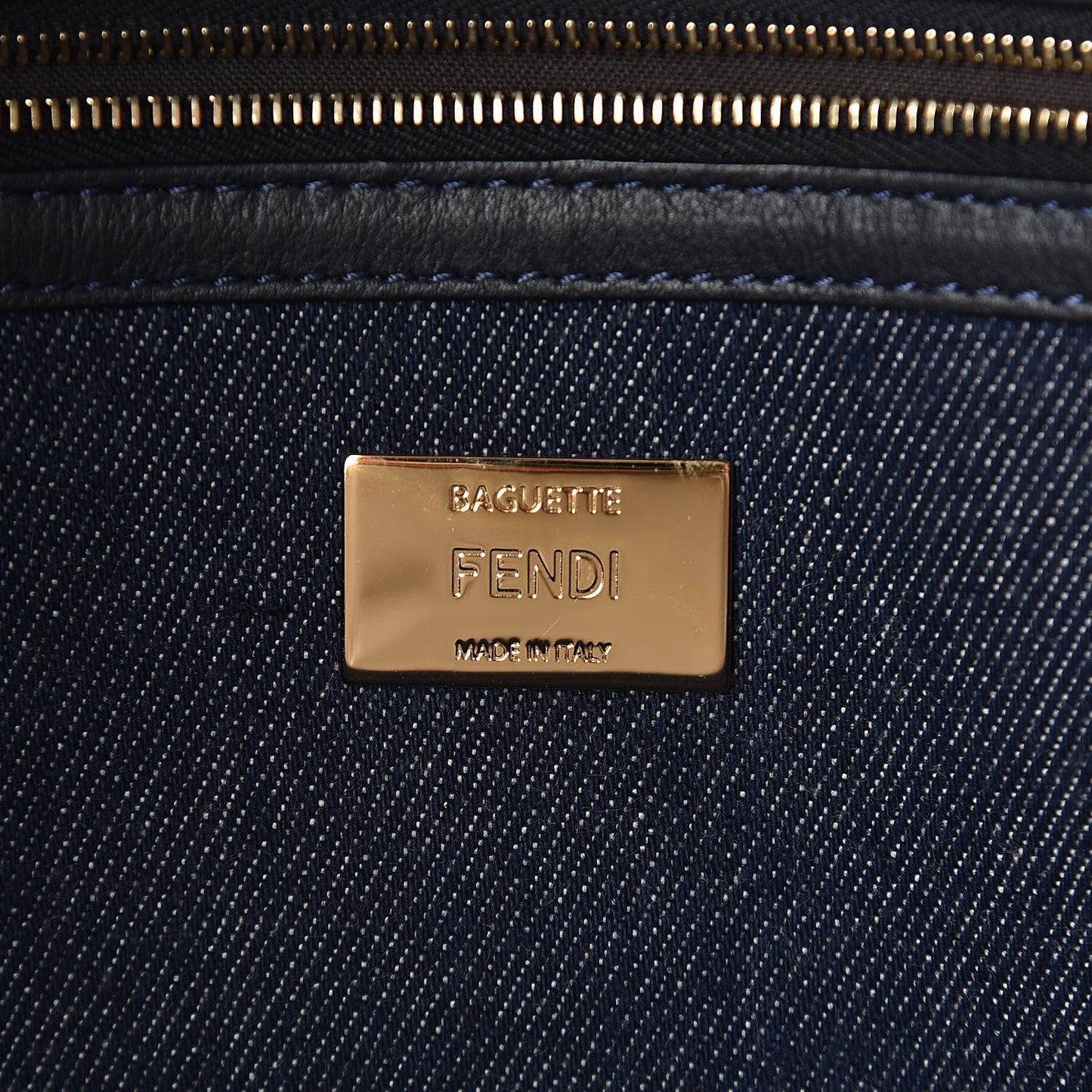 Denim Large Baguette Blue Arancio Fluo