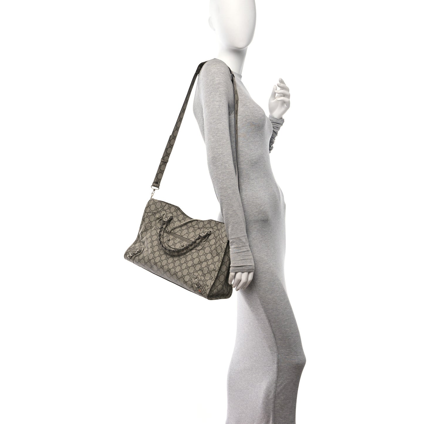 X GUCCI GG Supreme Monogram Neo Classic Silver Hardware City Beige Ebony