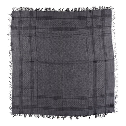 Gucci Wool Silk GG Monogram Diamante Plaid Surviee Shawl Graphite Black 1 of 4