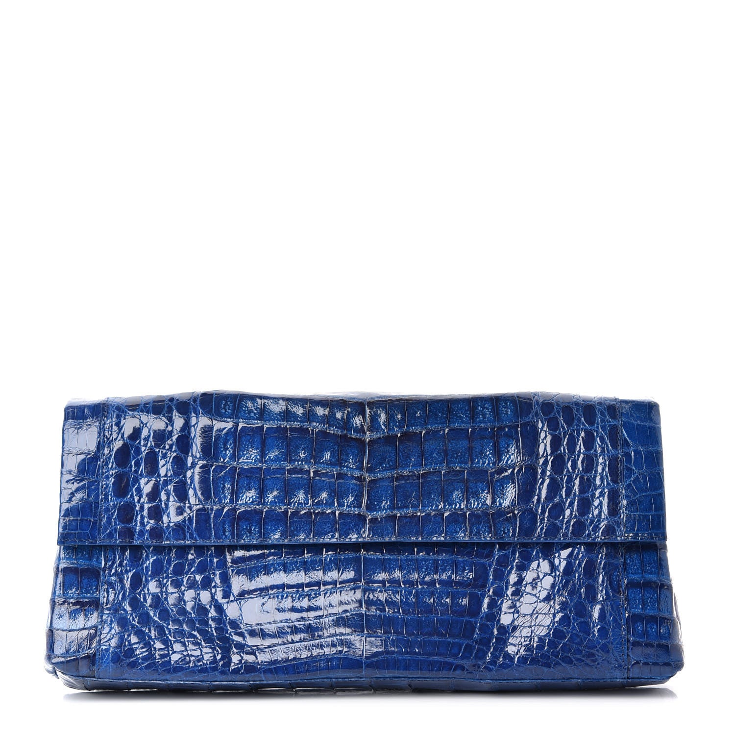 Nancy Gonzalez Crocodile Foldover Clutch Blue 1 of 8