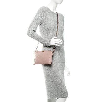 Burberry Signature Grain Calfskin Check Embossed Peyton Crossbody Clutch Bag Pale Orchid 2 of 6