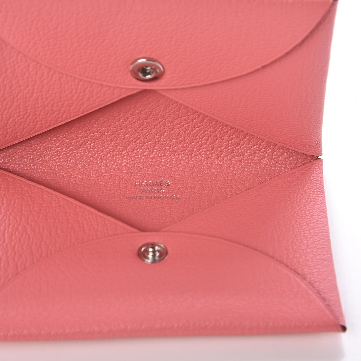Chevre Mysore Calvi Card Case Rose Ete