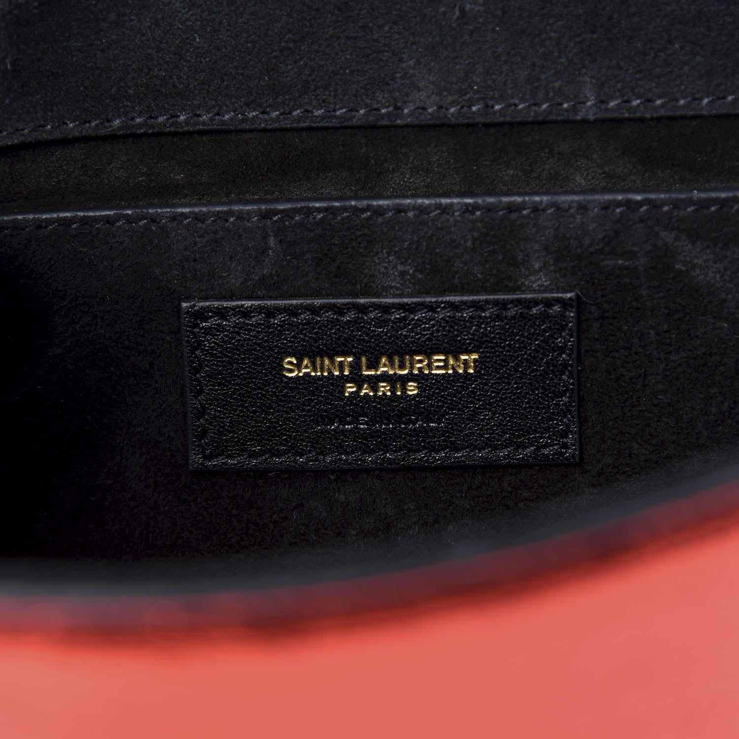 Saint Laurent Metallic Calfskin Small Classic Monogram Kate Satchel Red 6 of 9