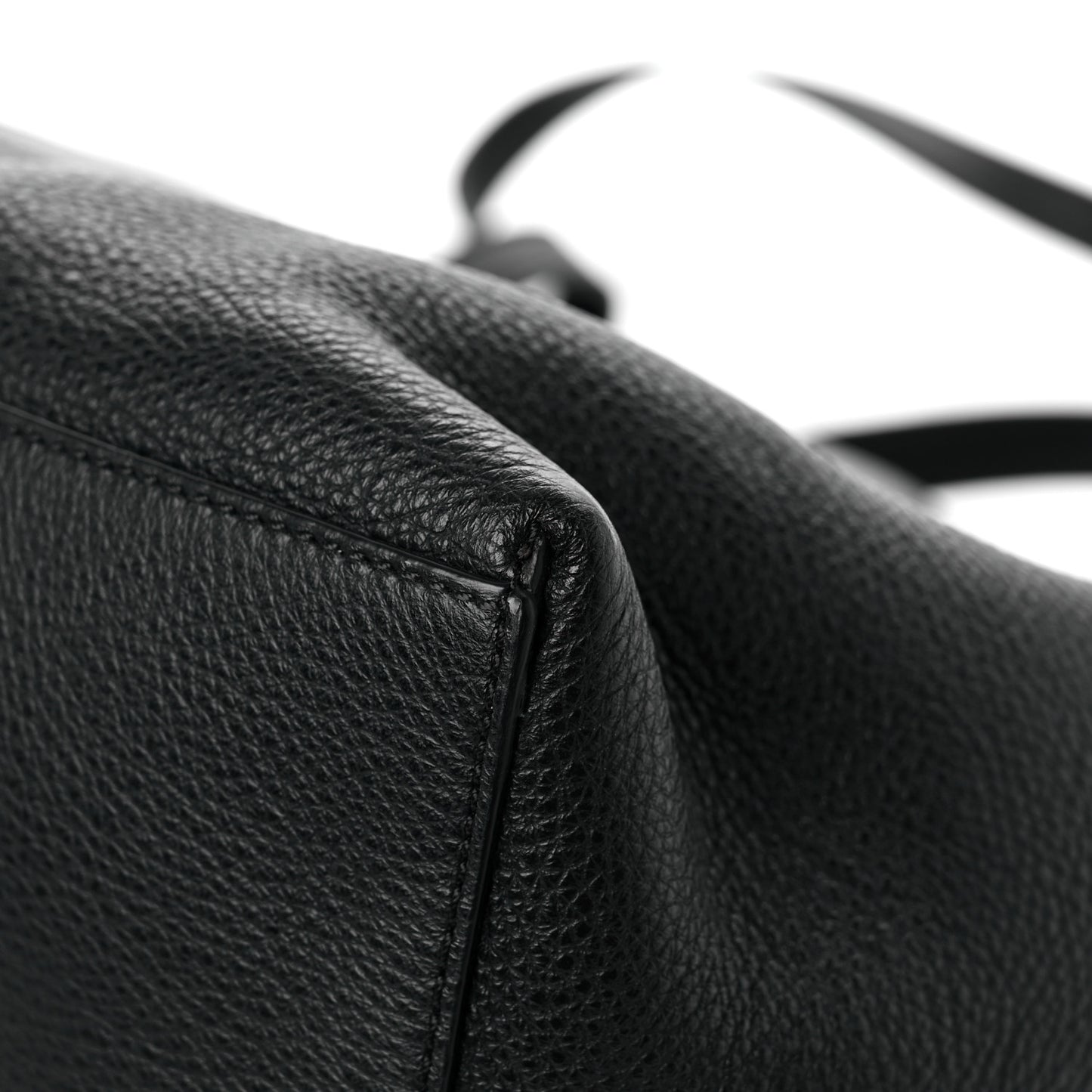 Calfskin Logo Embossed Twist East West Tote White Black