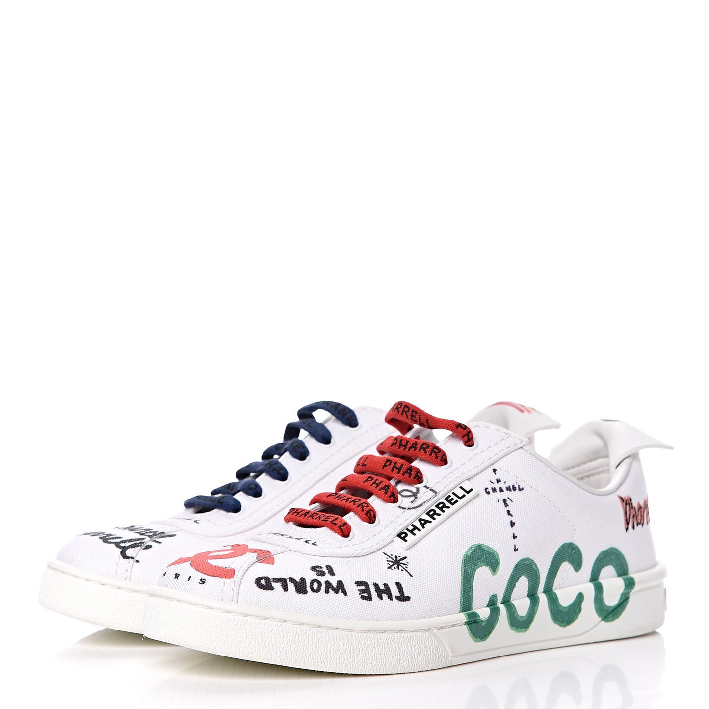 x Pharrell Williams Canvas Womens Sneakers 36.5 White