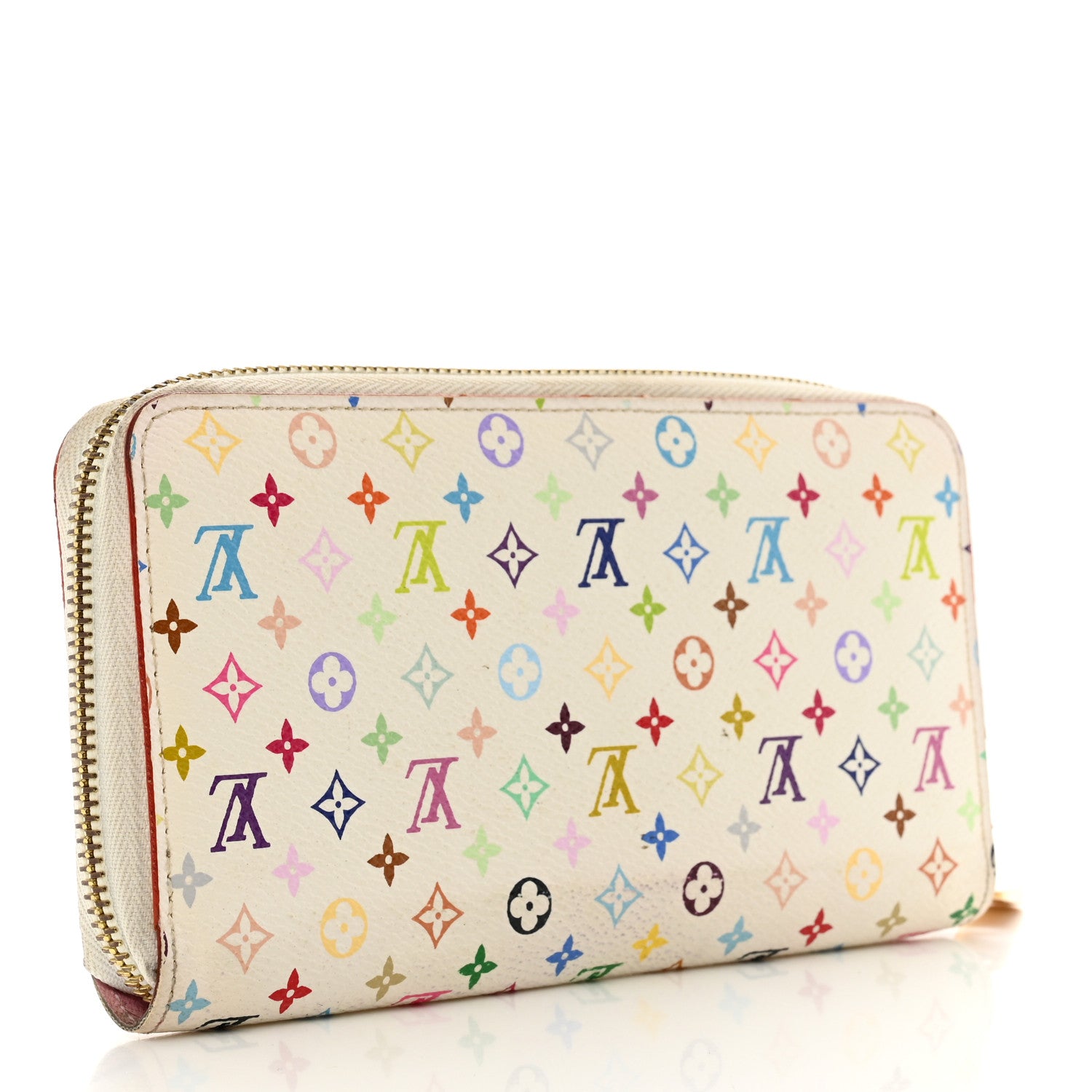 Louis Vuitton Monogram Multicolor Zippy Wallet White Litchi 3 of 9