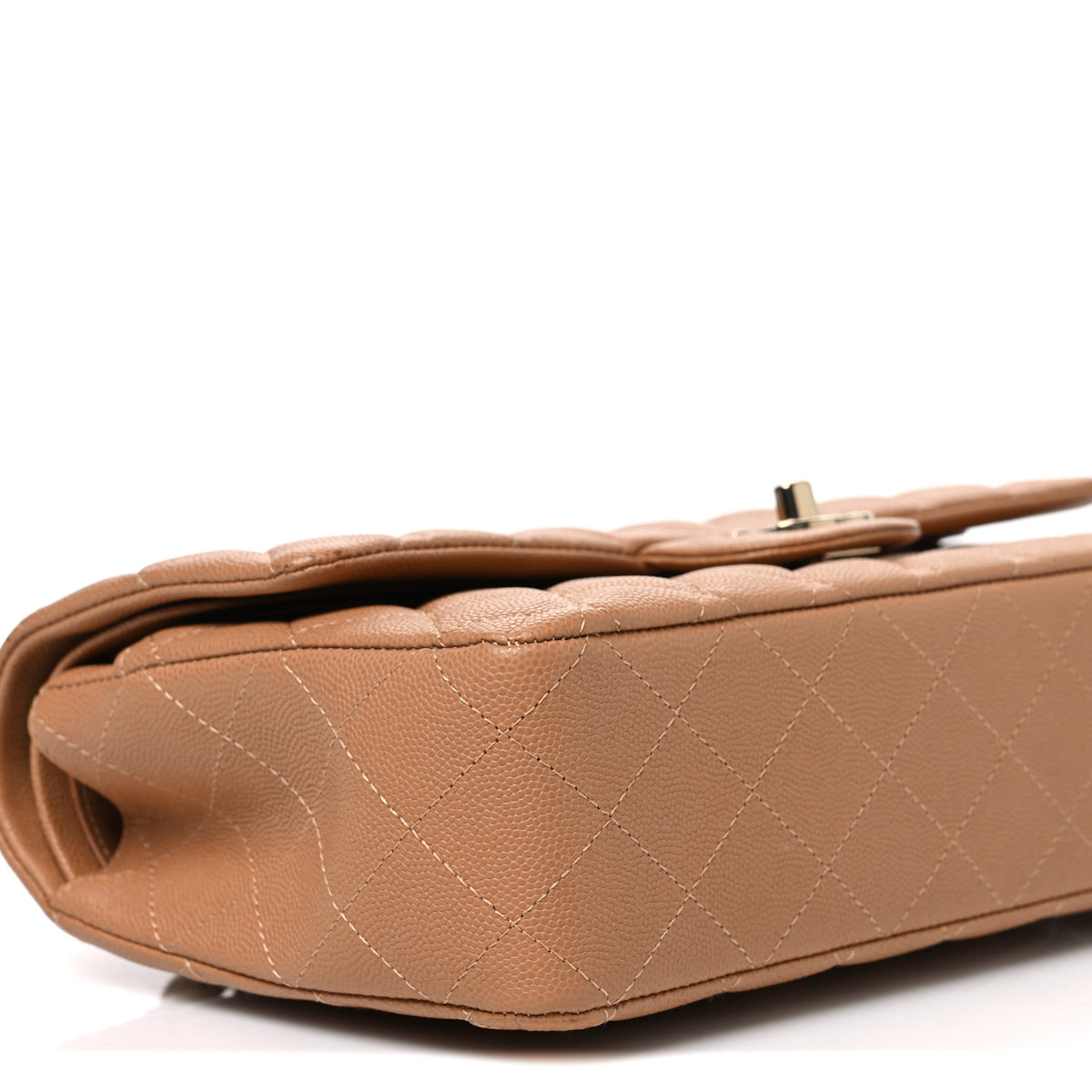 Chanel Caviar Quilted Medium Double Flap Light Brown 9 of 11