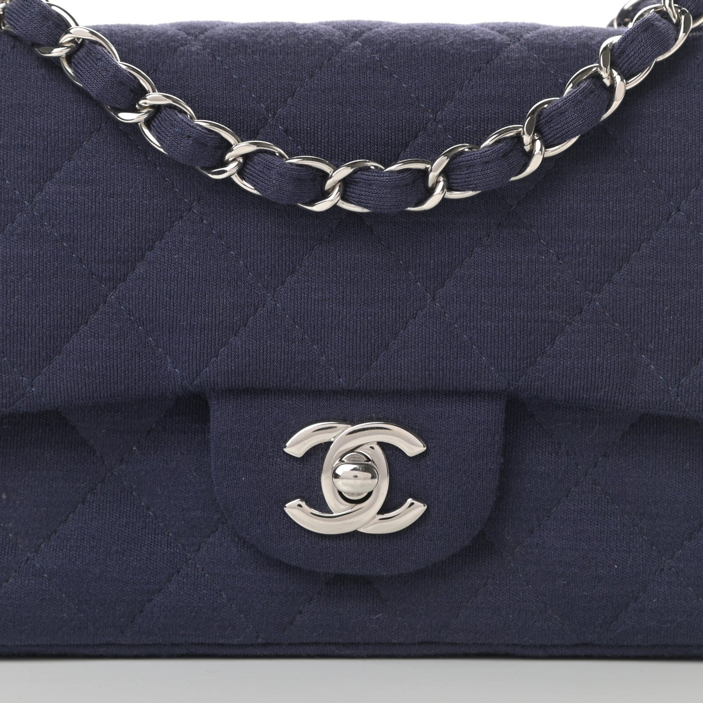 Jersey Quilted Mini Rectangular Flap Navy