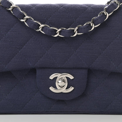 Chanel Jersey Quilted Mini Rectangular Flap Navy 8 of 11