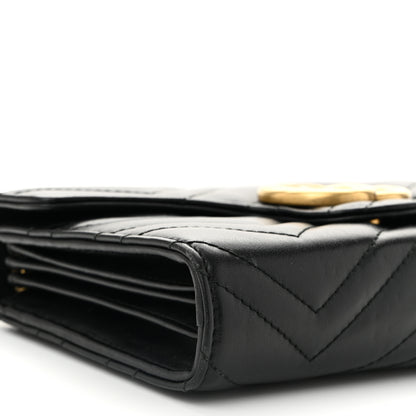 Gucci Calfskin Matelasse GG Marmont Chain Wallet Black 9 of 12