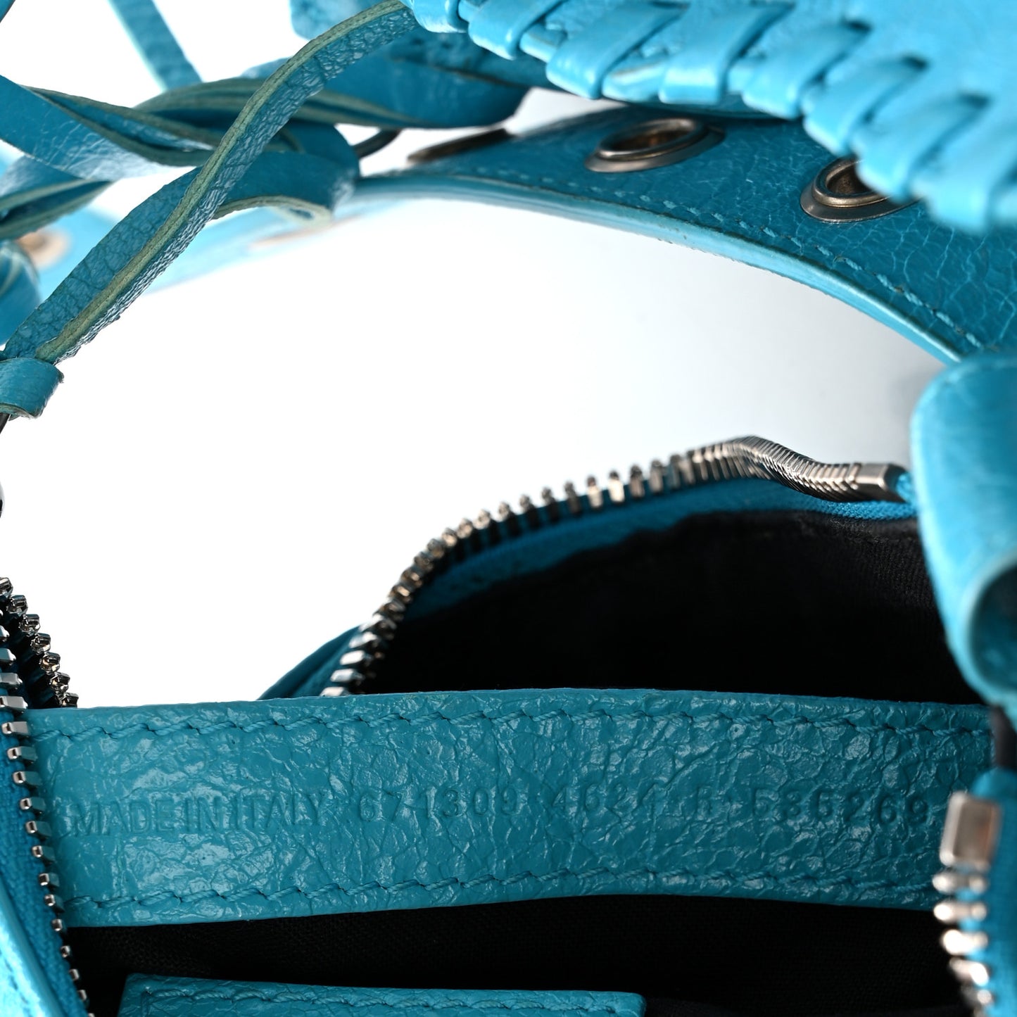Agneau Arena Le Cagole Shoulder Bag XS Cyan