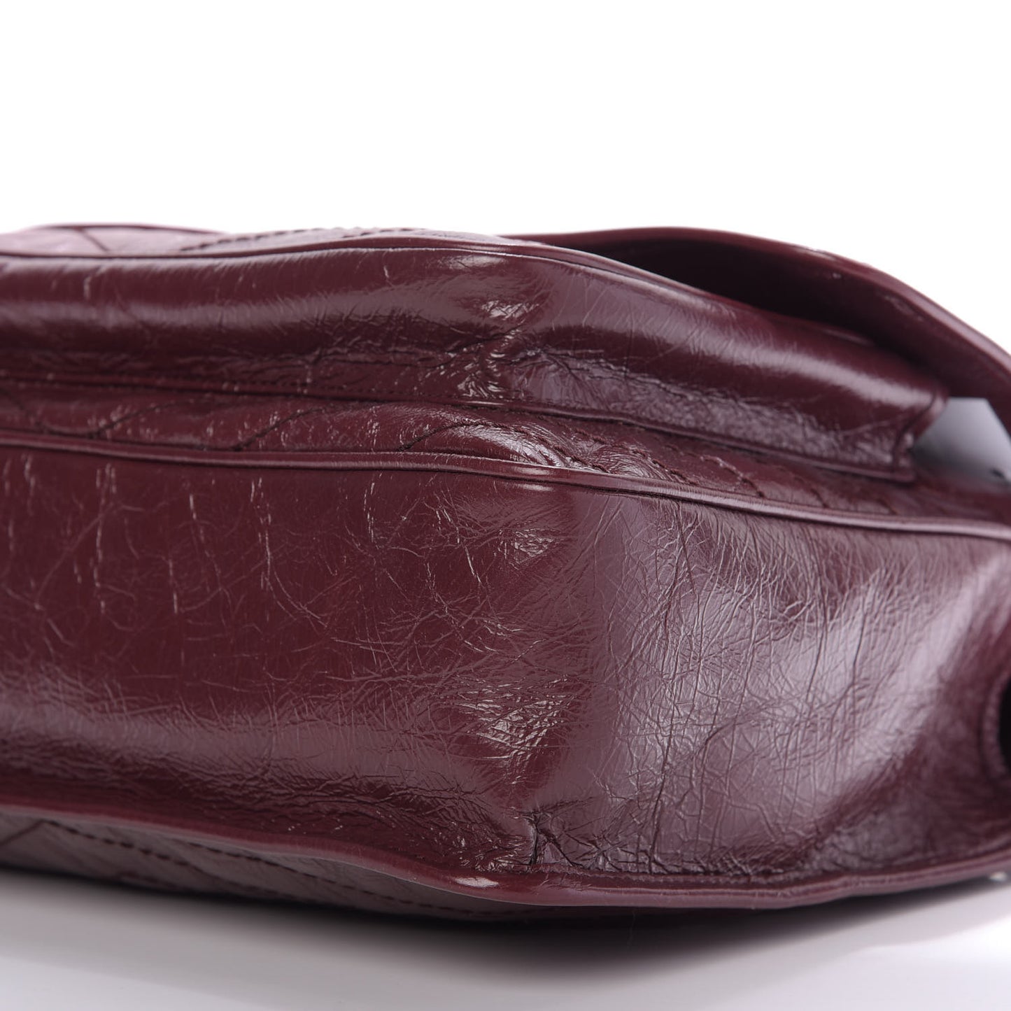 Crinkled Calfskin Matelasse Monogram Large Niki Chain Satchel Rouge Legion