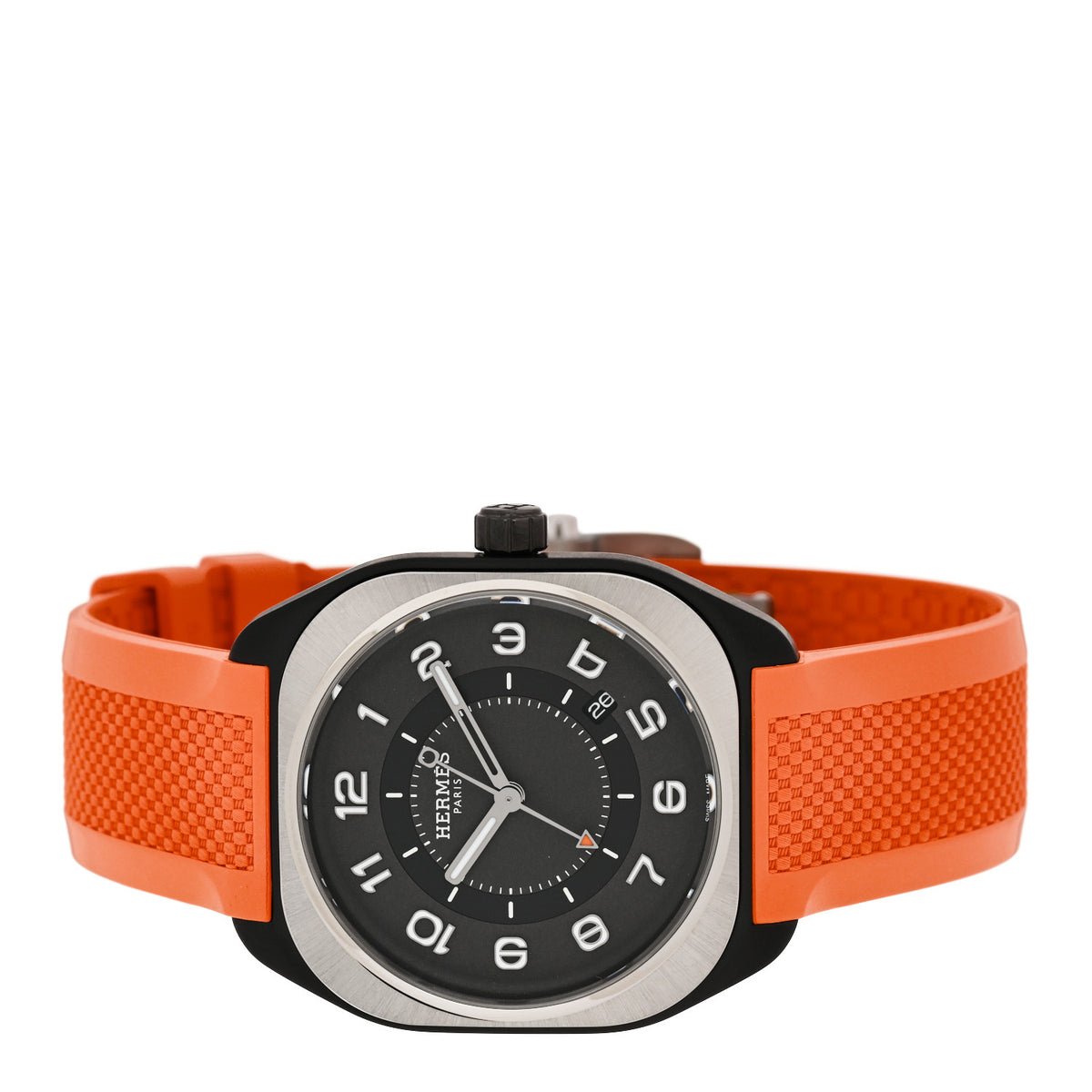 DLC Coated Titanium Rubber 39mm H08 Automatic Watch Orange