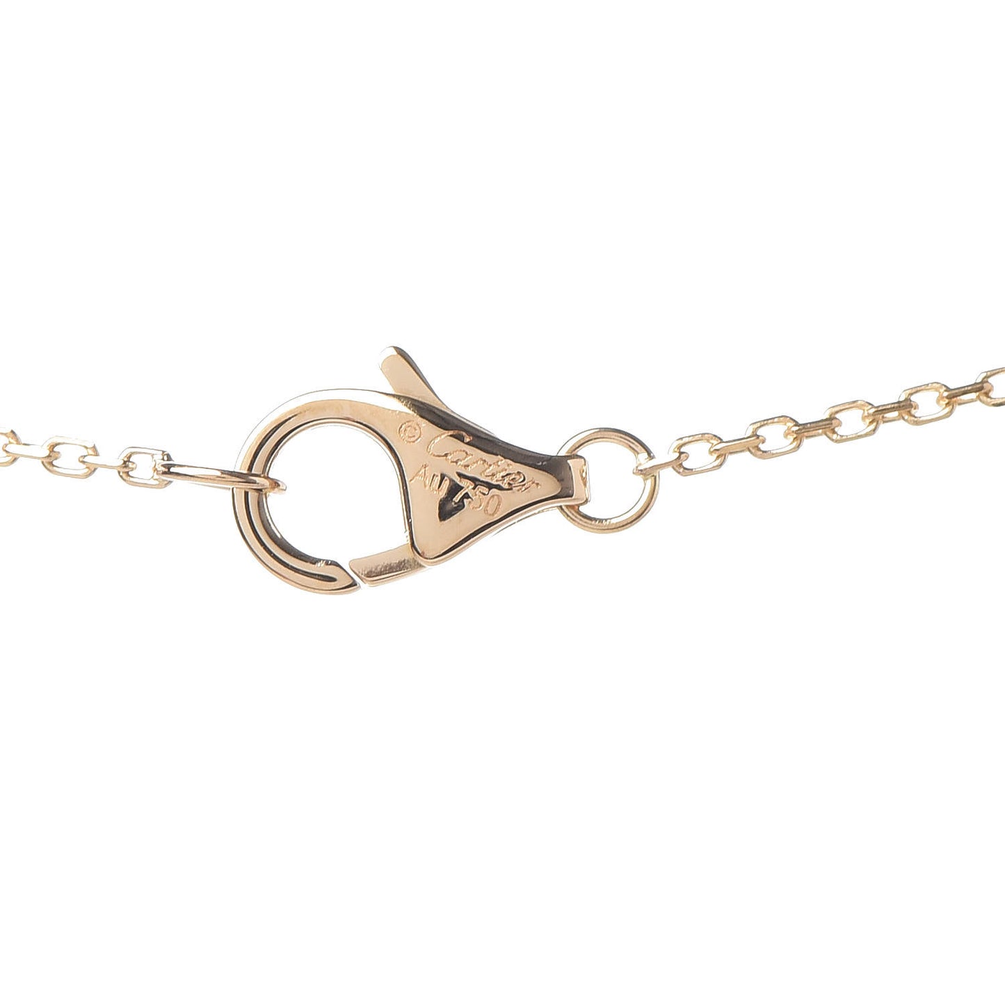 18K Yellow Gold Diamond Mother of Pearl XS Amulette de Cartier Pendant Necklace