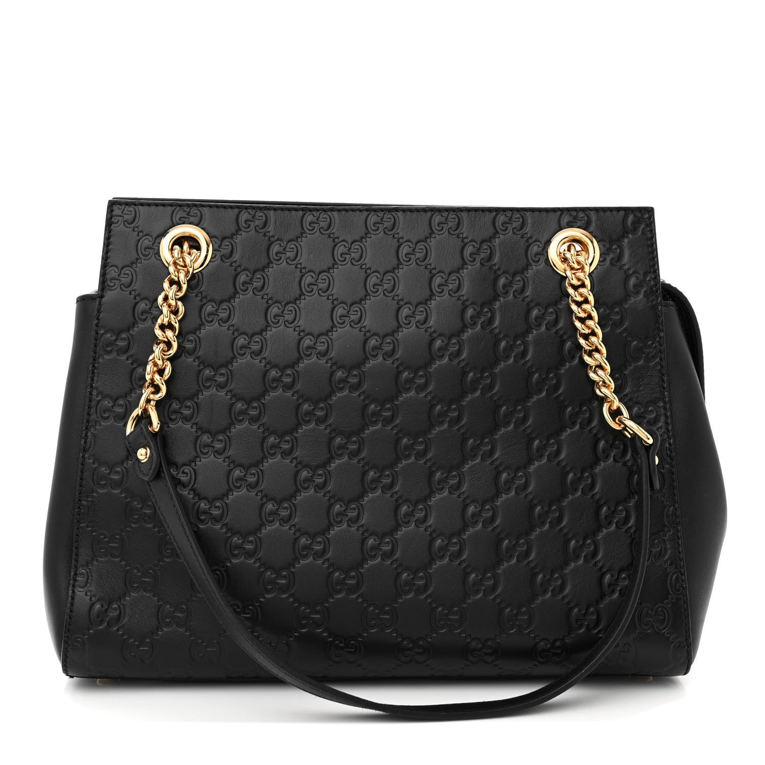 Gucci Guccissima Signature Large Shoulder Tote Bag Black 1 of 11