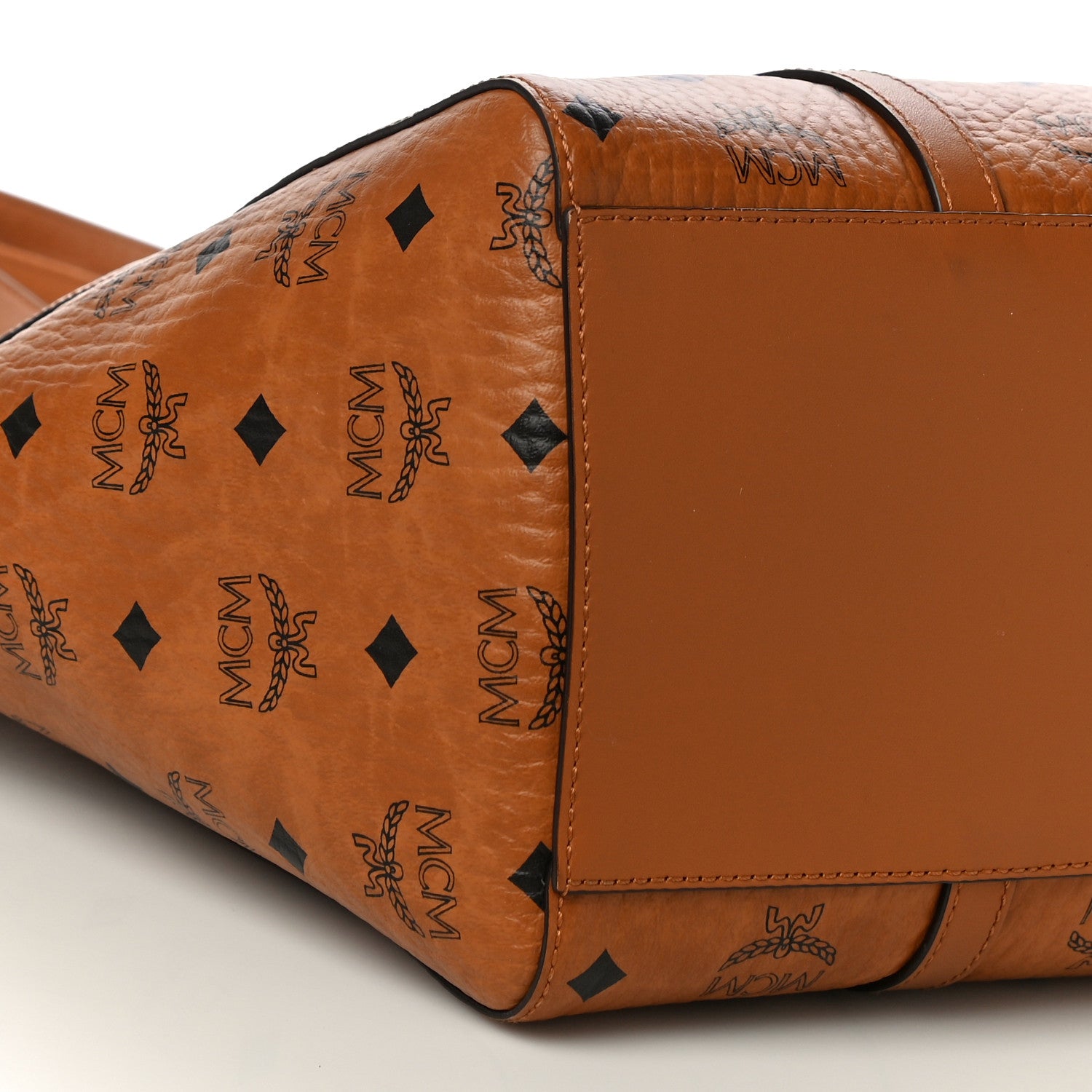 MCM Visetos Toni Shopper Tote Cognac 8 of 9