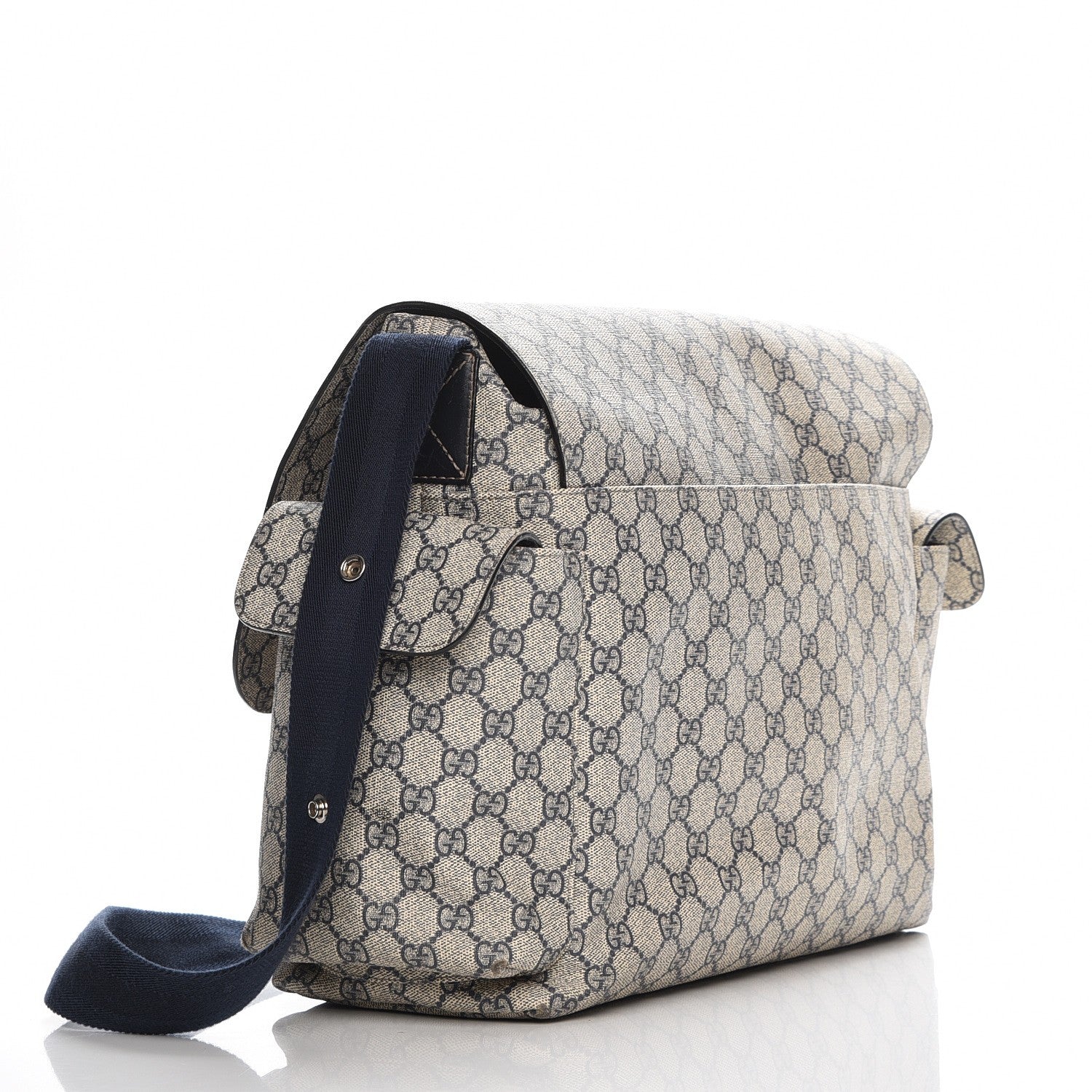 Gucci GG Plus Monogram Messenger Diaper Bag Navy 3 of 12