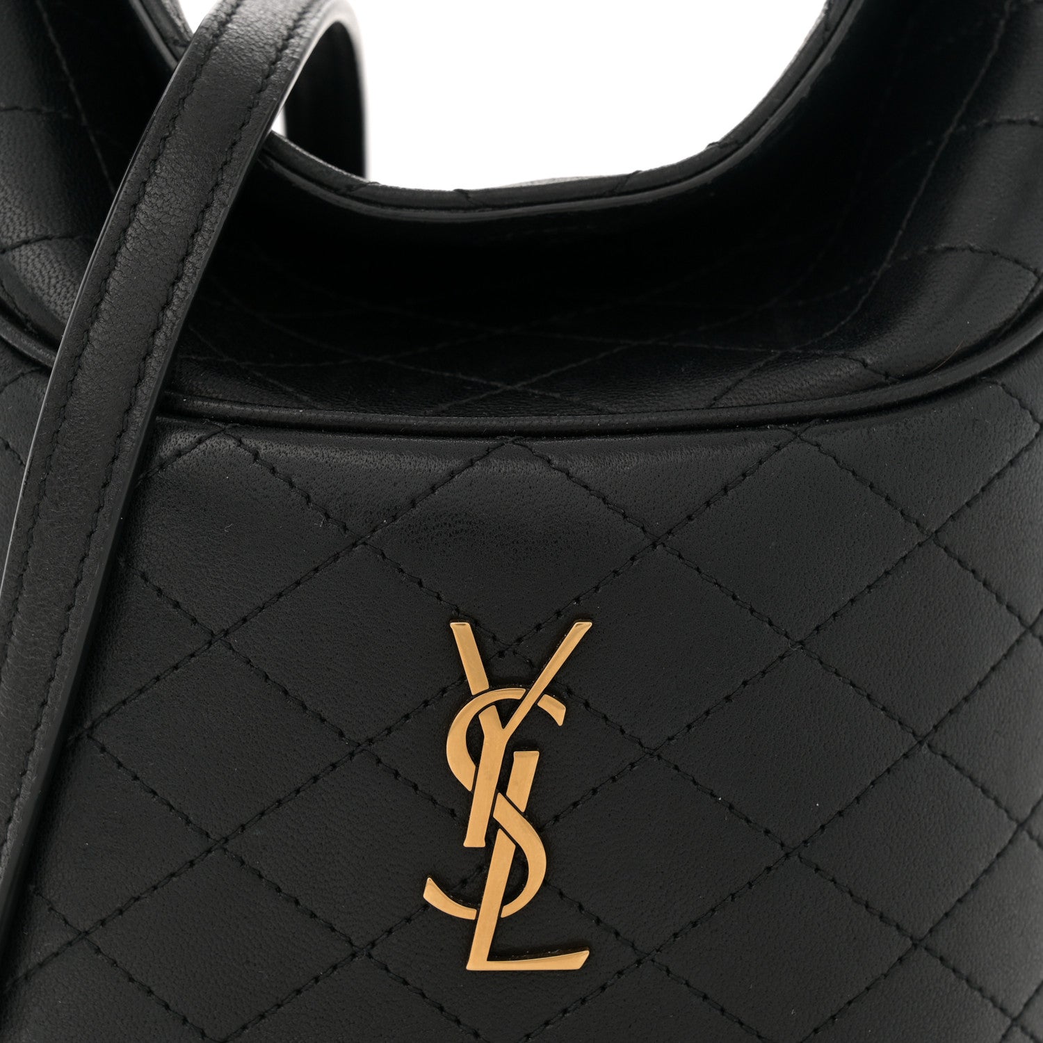 Saint Laurent Lambskin Gabby Mini Bucket Bag Black 8 of 12