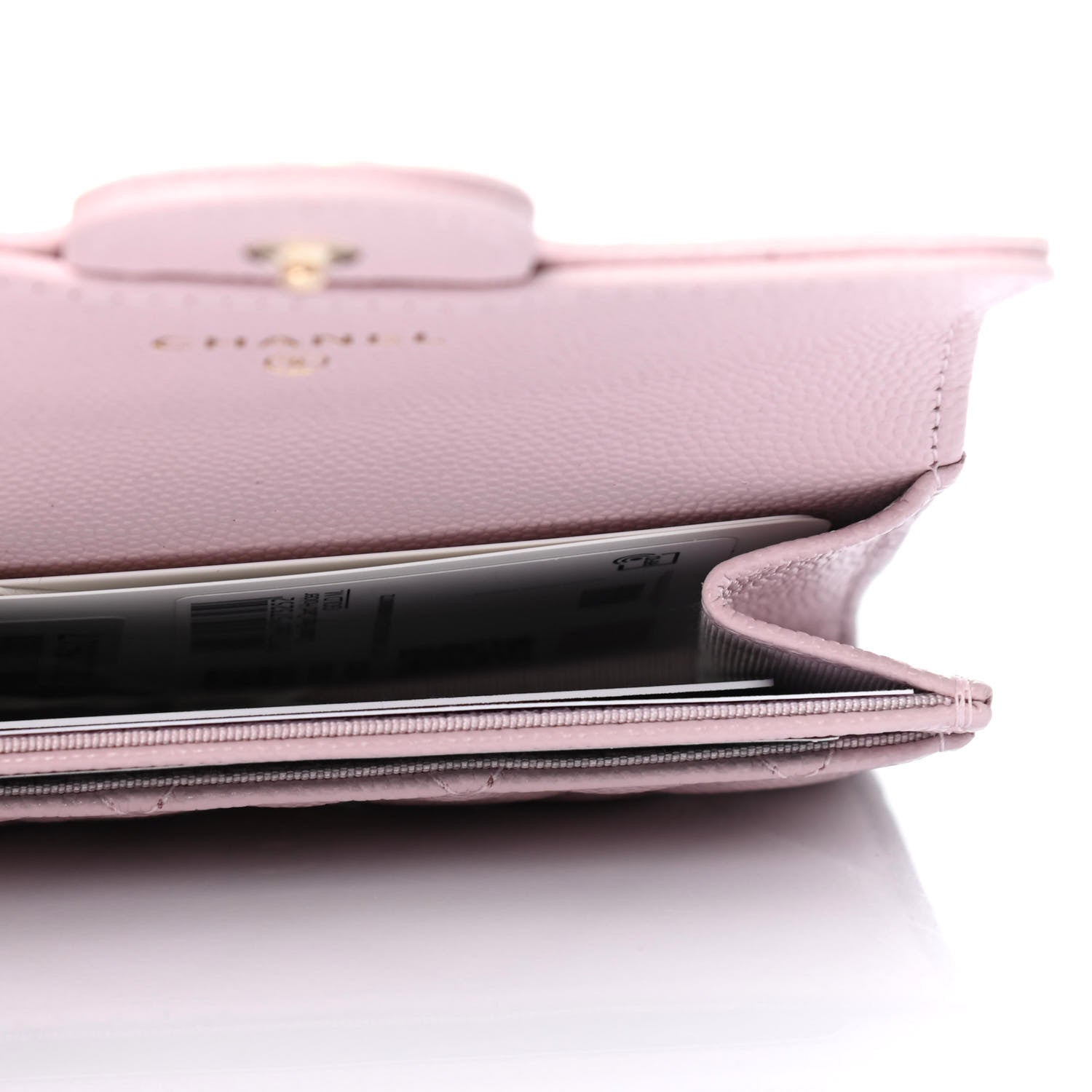 Chanel Caviar Quilted Flap Card Holder Wallet Light Pink 4 of 4