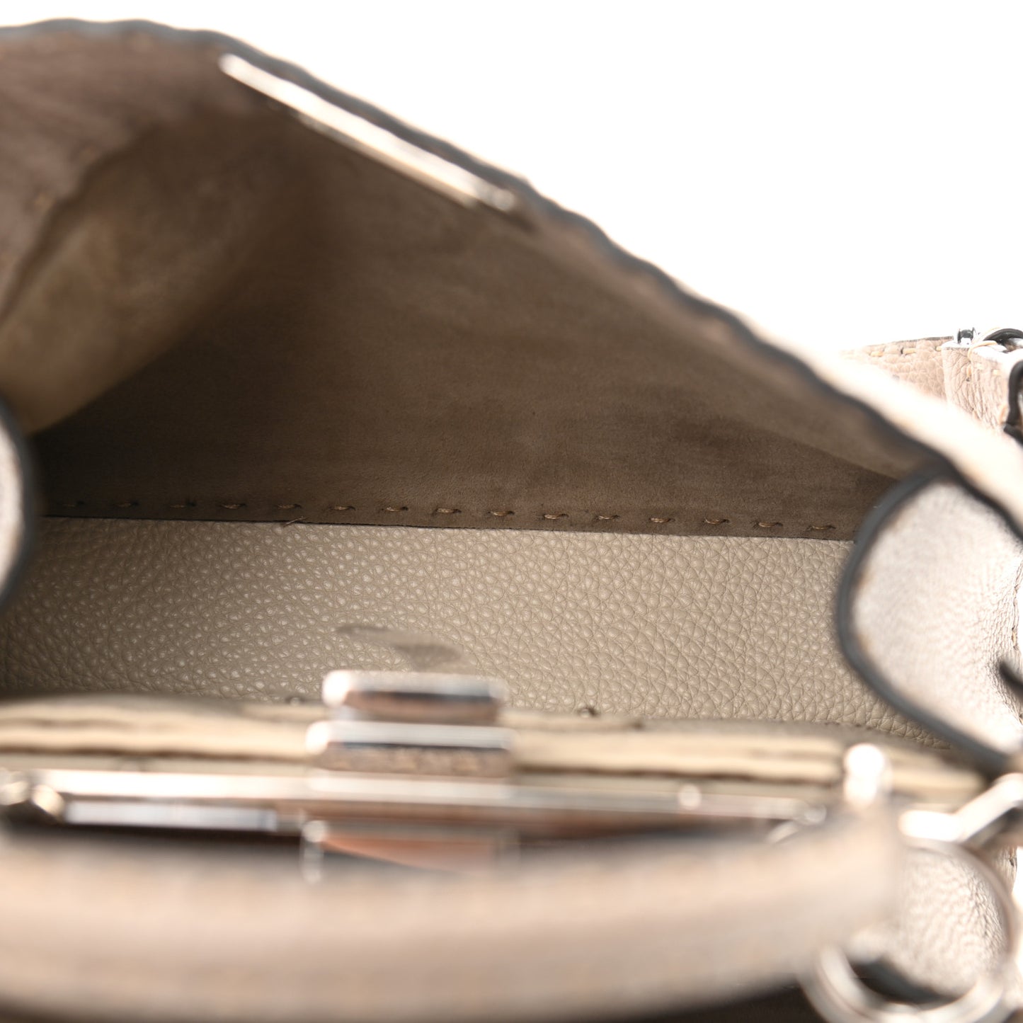 Cuoio Romano Selleria Chamois Small Peekaboo I SEE U Satchel Corda Camelia Cipria