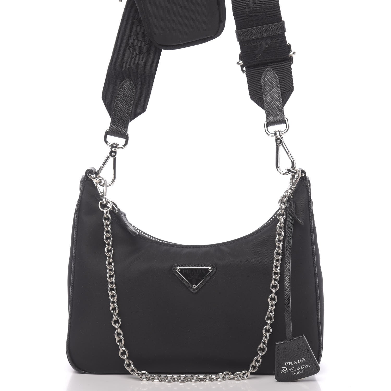 Prada Nylon Re-Edition 2005 Shoulder Bag Black 8 of 11