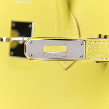 Hermes Epsom Candy Birkin 35 Lime Gris Perle 9 of 33