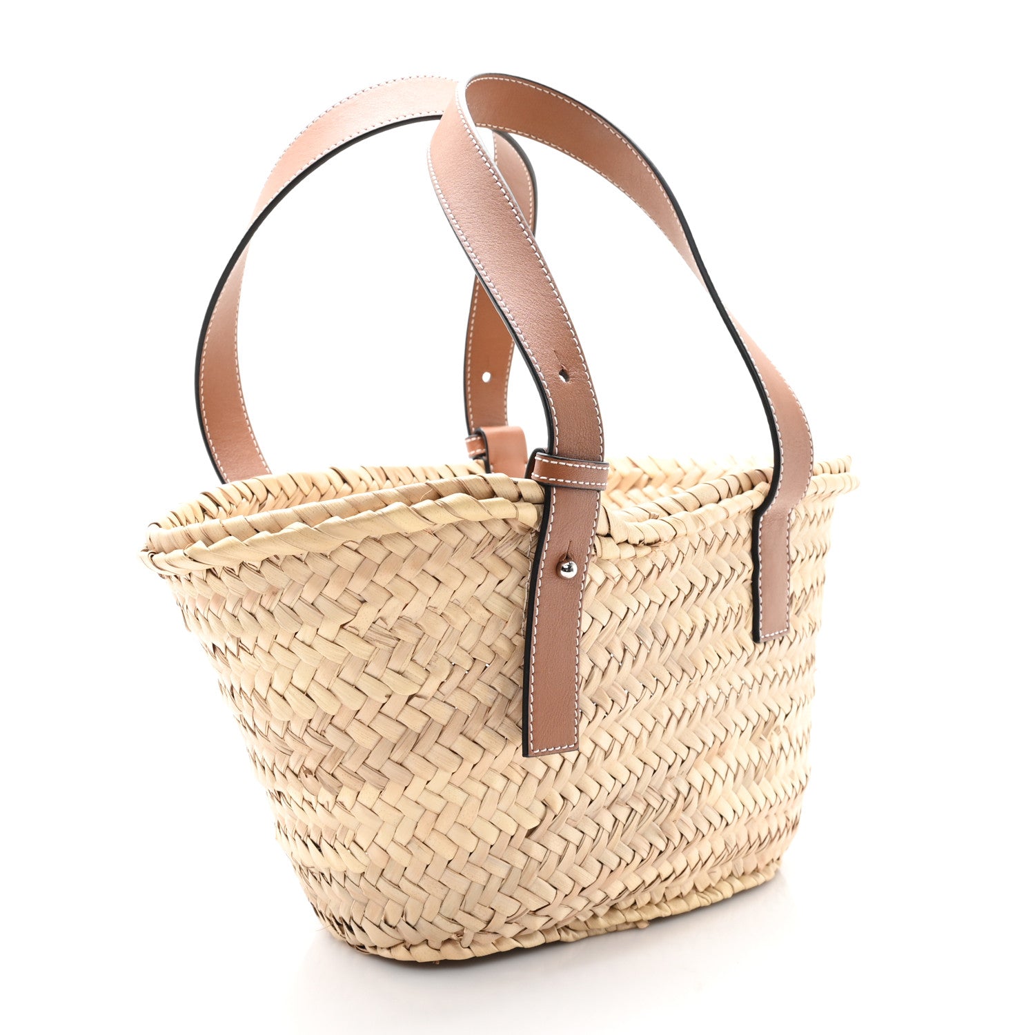 Loewe Raffia Small Basket Tote Bag Natural Tan 3 of 10