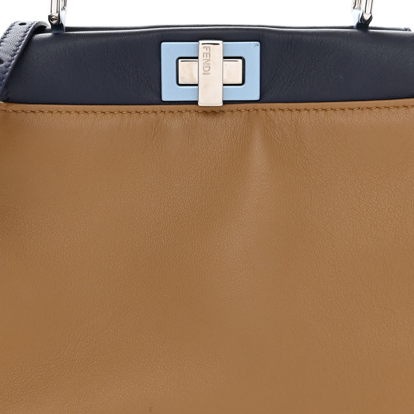 Nappa Mini Peekaboo Iconic Satchel Beige Blueberry Limone