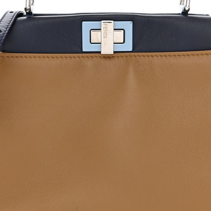 Fendi Nappa Mini Peekaboo Iconic Satchel Beige Blueberry Limone 9 of 14