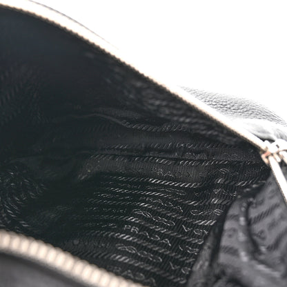 Prada Vitello Daino Logo Embossed Cross Sling Backpack Black 4 of 8