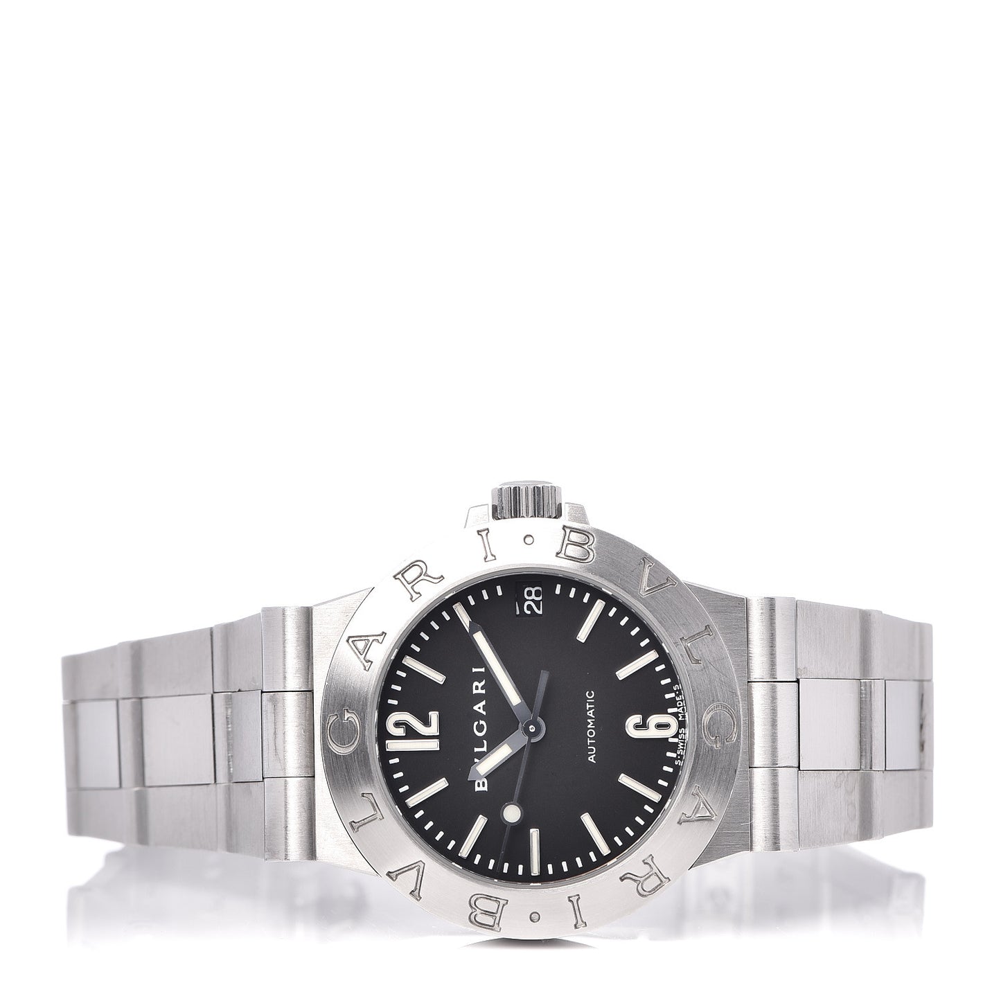 Stainless Steel 29mm Diagono Automatic Watch Black