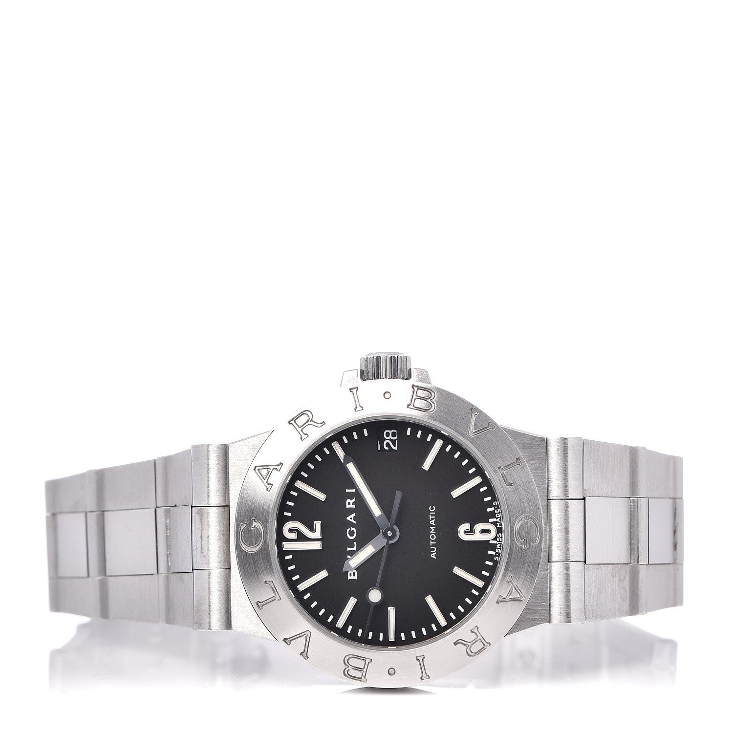 Bulgari Stainless Steel 29mm Diagono Automatic Watch Black 3 of 6