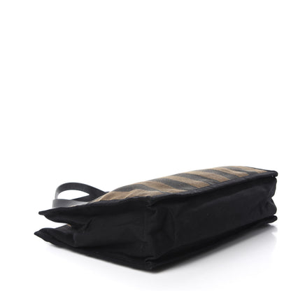 Fendi Pequin Small Shopping Tote Black Tobacco 4 of 11