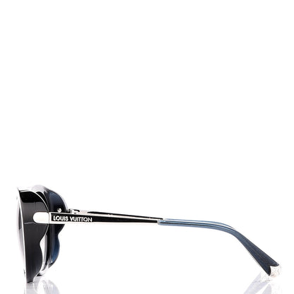 Louis Vuitton Acetate Bluebell Sunglasses Z0597W Black Glitter 3 of 9