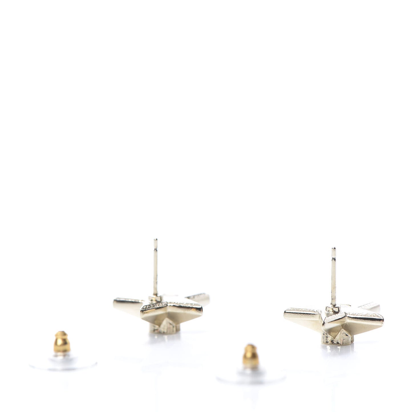 Metal CC Star Earrings Gold