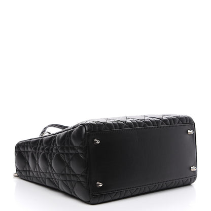 Christian Dior Lambskin Cannage Studded Double Strap Medium Lady Dior Black 3 of 10