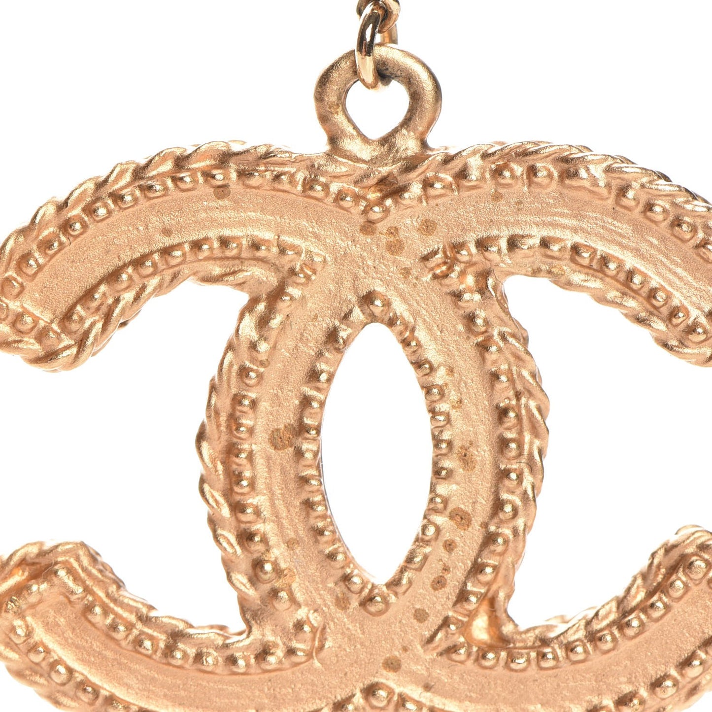 CC Drop Earrings Matte Gold