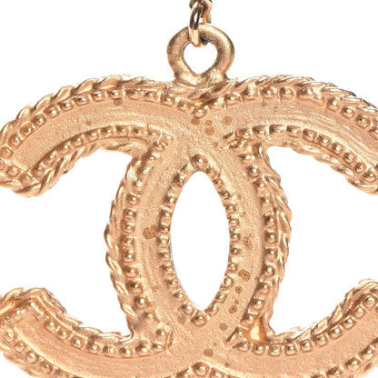 Chanel CC Drop Earrings Matte Gold 3 of 5