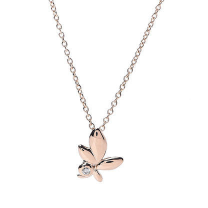 Tiffany 18K Rose Gold Diamond Paloma Picasso Olive Leaf Pendant Necklace 4 of 6